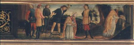 The Martyrdom of St. Denis (Dionysius) of Paris, section of predella panel depicting scenes from the a  (alias Domenico Tommaso Bigordi) Ghirlandaio Domenico