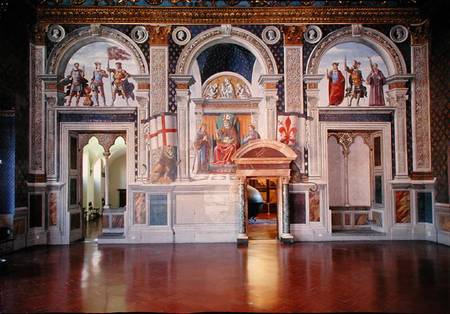 View of the frescoes in the Sala dei Gigli a  (alias Domenico Tommaso Bigordi) Ghirlandaio Domenico