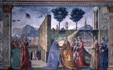 The Visitation (fresco) (for detail see 124356) a  (alias Domenico Tommaso Bigordi) Ghirlandaio Domenico