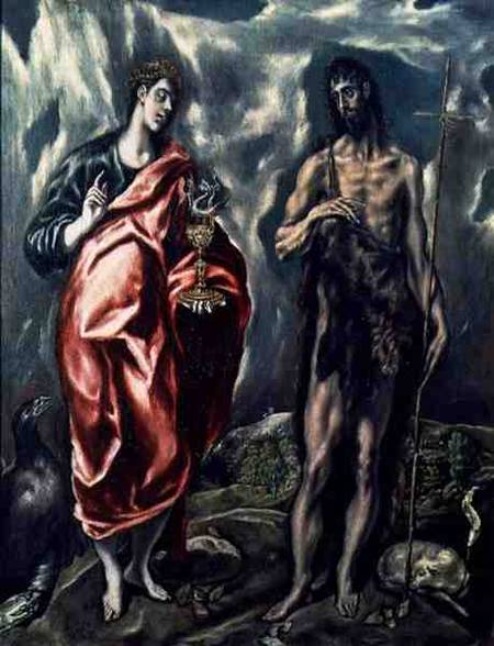 St. John the Evangelist and St. John the Baptist a El Greco (alias Dominikos Theotokopulos)
