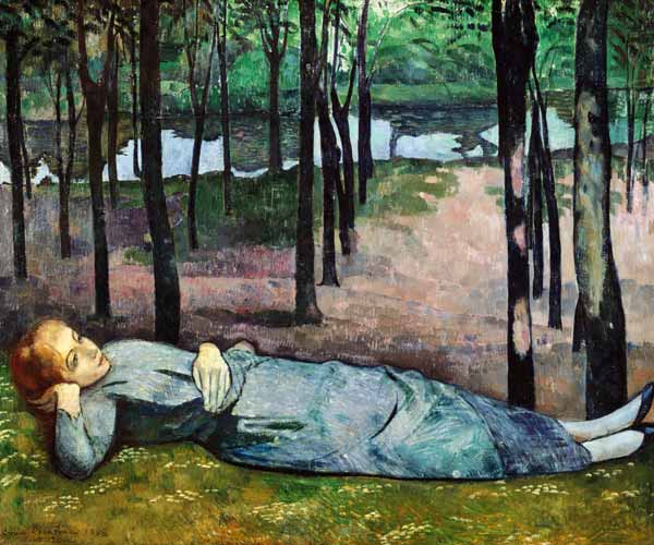 Madeleine, the sister of the artist in the Parc de, ' Amour at the Aven a Emile Bernard