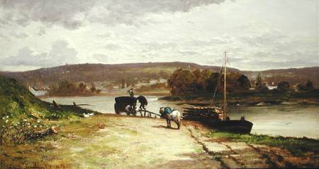 River Landscape a Emile Lambinet