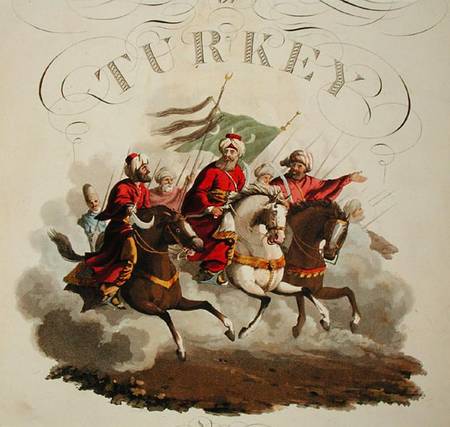 Detail of title page, from 'Costumes of the Various Nations', Volume VII, 'The Military Costume of T a Scuola Inglese