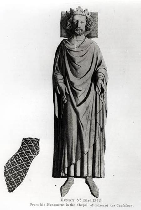 Effigy of King Henry III (1207-72) from his monument in the Chapel of Edward the Confessor a Scuola Inglese