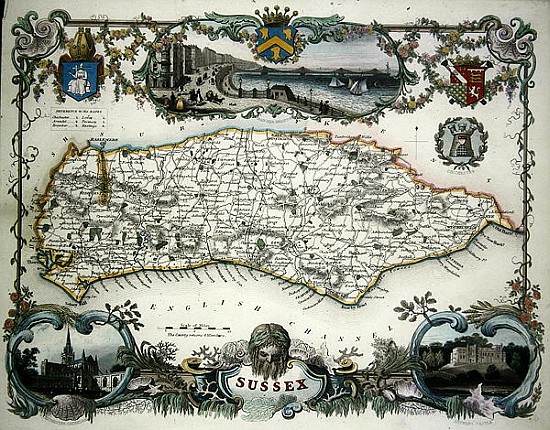 Map of Sussex a Scuola Inglese