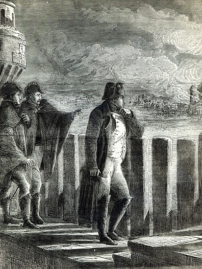 Napoleon watching the Fire of Moscow in 1812 a Scuola Inglese