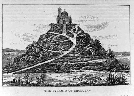 The Pyramid of Cholula, after a drawing in Cumplido's Spanish translation of Prescott's 'Mexico', fr a Scuola Inglese