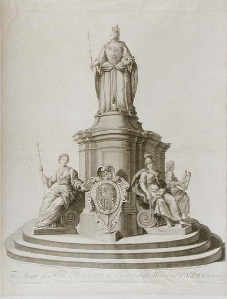 Statue of Queen Anne (1665-1714) a Scuola Inglese