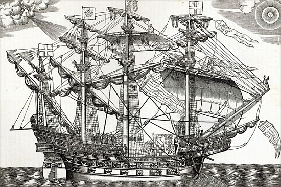 The Ark Raleigh, the Flagship of the English Fleet, from ''Leisure Hour'' a Scuola Inglese