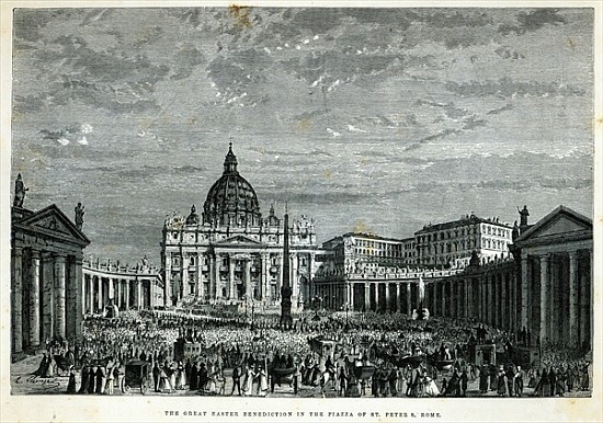 The Great Easter Benediction in the Piazza of St. Peter''s, Rome a Scuola Inglese