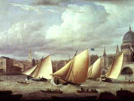 Yachts of the Cumberland Fleet starting at Blackfriars, London a Scuola Inglese