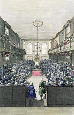 A View of the House of Commons, engraved by B. Cole (fl.1748-75) (engraving) a English School, (18th century)