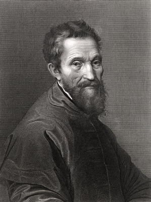 Michelangelo Buonarroti (1475-1564) (engraving) a English School, (19th century)