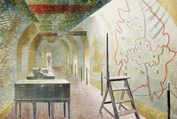 No 1 Map Corridor, 1940 (pencil and w/c on paper) a Eric Ravilious