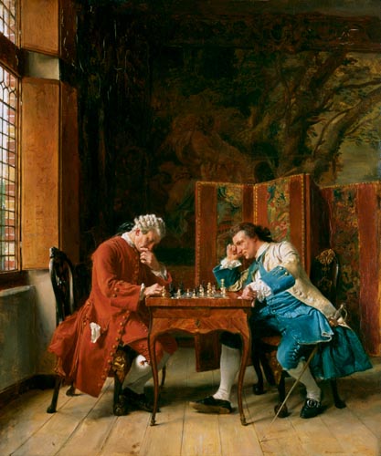I giocatori di scacchi - dipinto di Ernest Meissonier come stampa d\'arte o  dipinto.