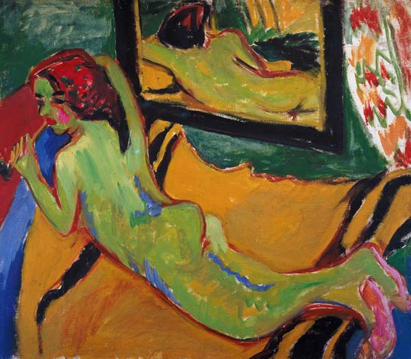 Lying act in front of mirror a Ernst Ludwig Kirchner