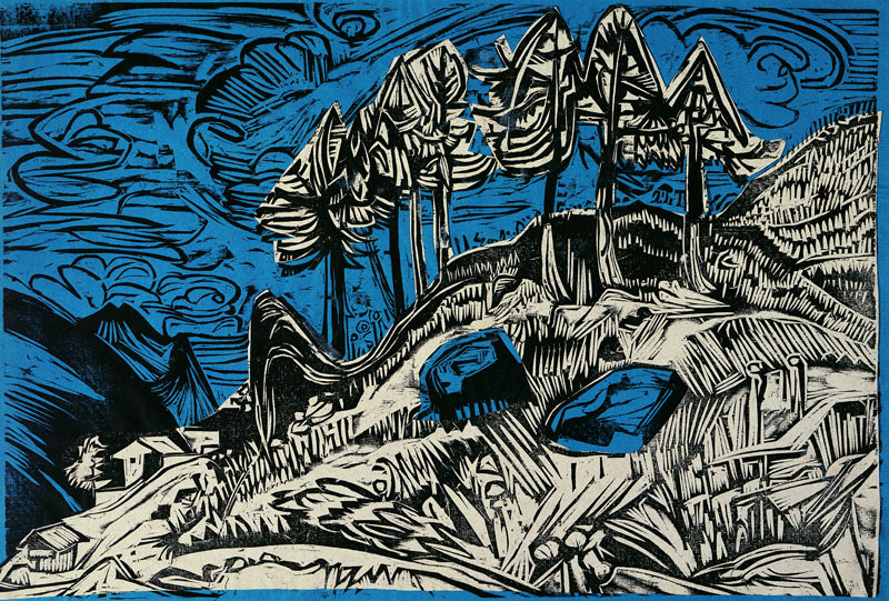 Trees on a Mountain Slope a Ernst Ludwig Kirchner