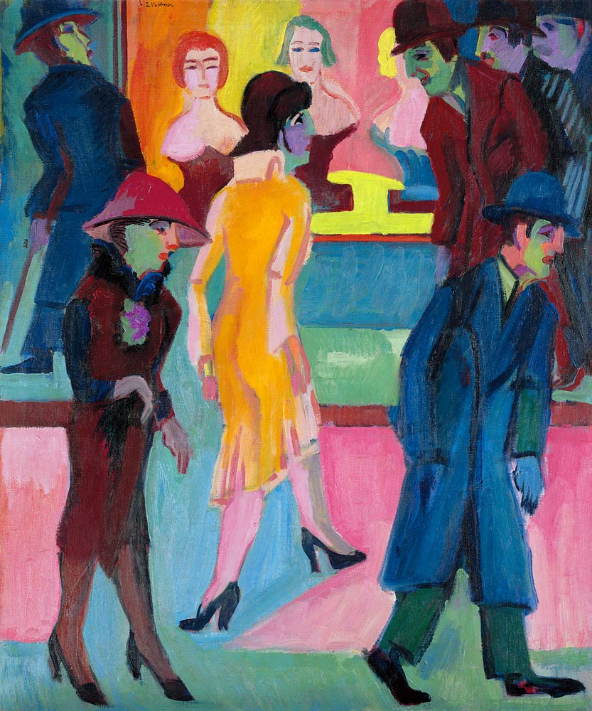 Straßenbild vor dem Friseurladen a Ernst Ludwig Kirchner