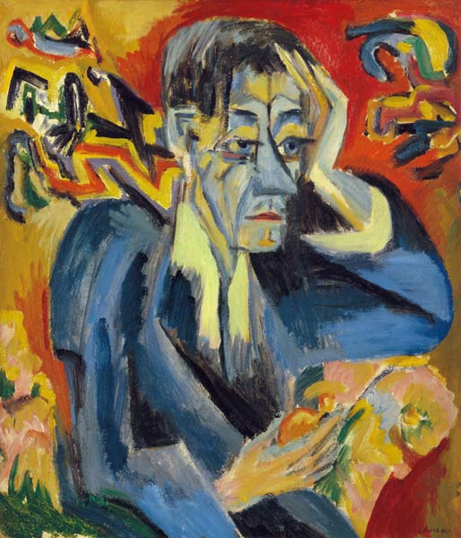 Portrait of the poet Leonhard Frank a Ernst Ludwig Kirchner
