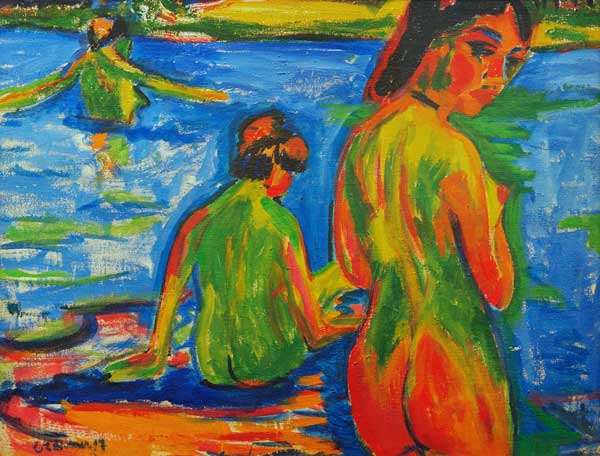 Girls bathing in the Sea a Ernst Ludwig Kirchner