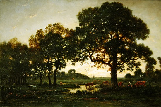 The Pond Oaks a Etienne-Pierre Théodore Rousseau