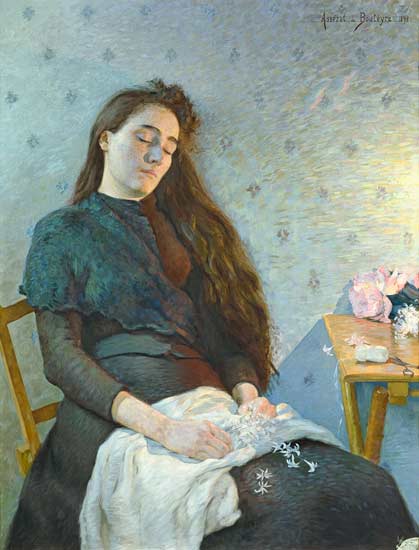 The Sleeping Flower Girl a Eugene Assezat de Bouteyre