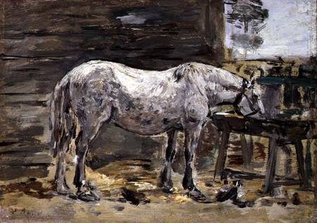 A Horse Drinking a Eugène Boudin