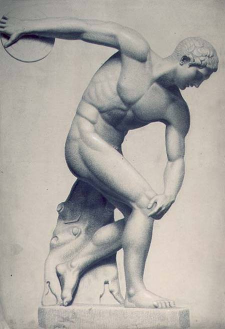 Discus thrower, drawing of a classical sculpture a Evelyn de Morgan