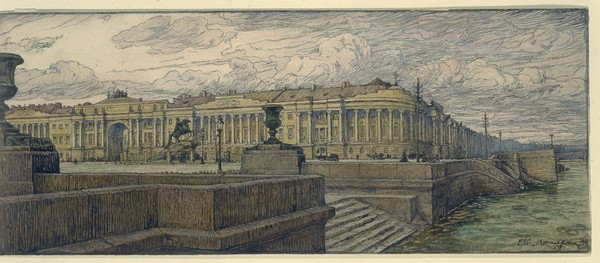 Der Senatsplatz in St. Peterburg a Evgeni Evgenievitch Lanceray