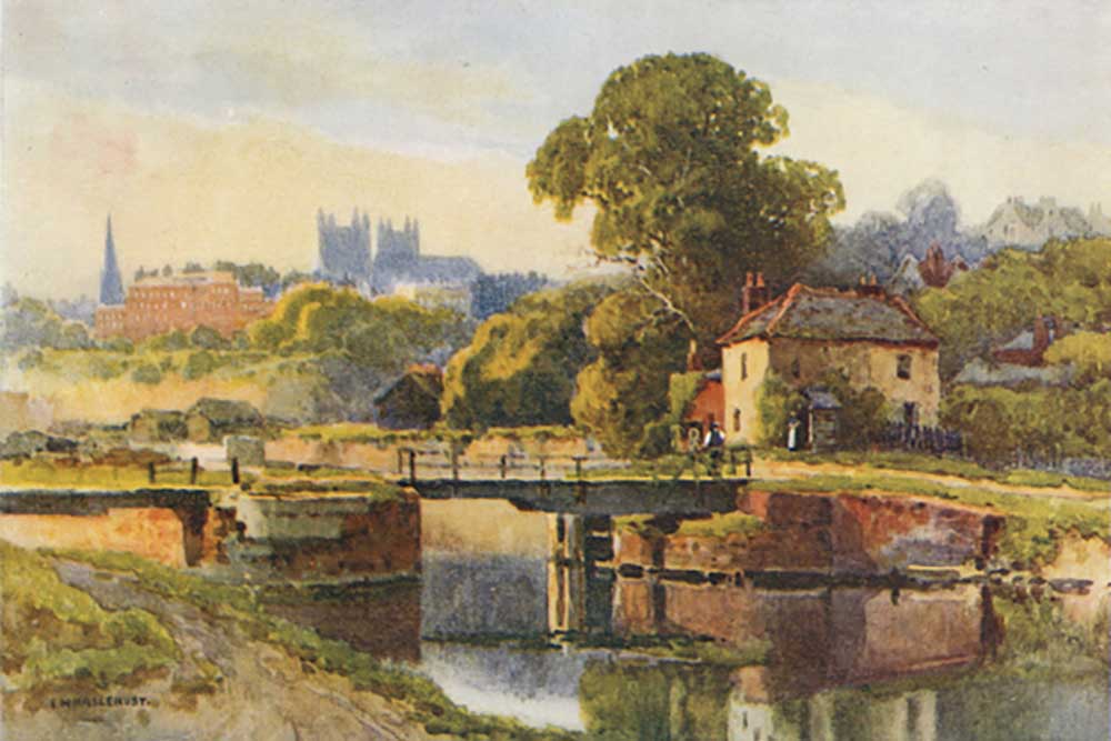 Exeter from the Canal a E.W. Haslehust