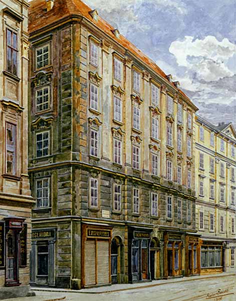 Mozart House in Vienna , Watercol. a Fendt Erwin