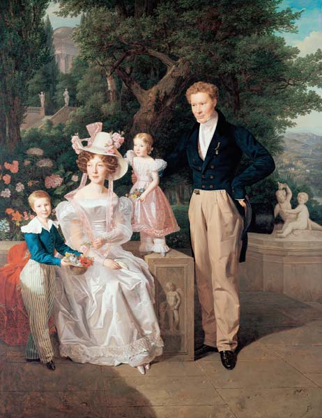 Die Familie Neuhaus. Legationsrat Ritter von Neuhaus (um1770-1855) mit Frau u.K a Ferdinand Georg Waldmüller