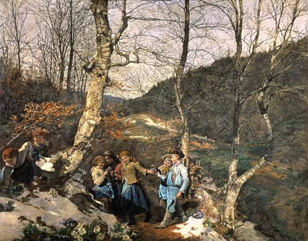 Early Spring in the Vienna Woods (The Violet Pickers) a Ferdinand Georg Waldmüller