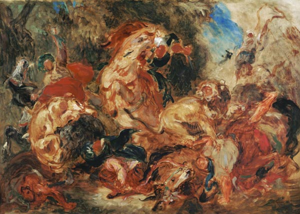 Study for The Lion Hunt a Ferdinand Victor Eugène Delacroix