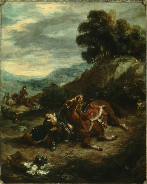Byron, Tod des Lara / Gem.v.Delacroix a Ferdinand Victor Eugène Delacroix