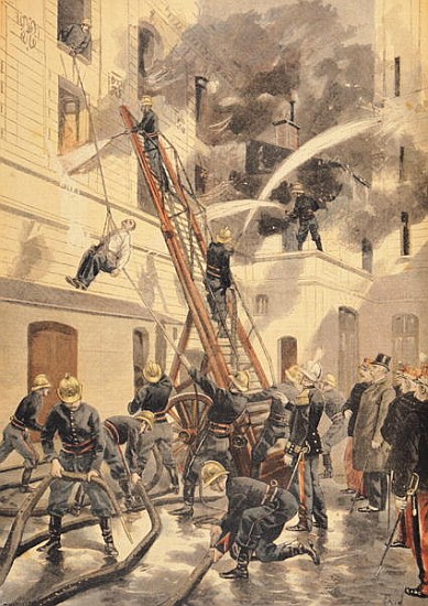 Felix Faure (1841-99) with the firemen, from ''Le Petit Journal'', 20th February 1898 a F.L. Meaulle