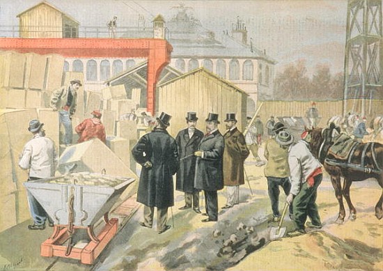 The Prince of Wales (1841-1910) Visiting the Building Site of the 1900 Universal Exhibition, from '' a F.L. Meaulle