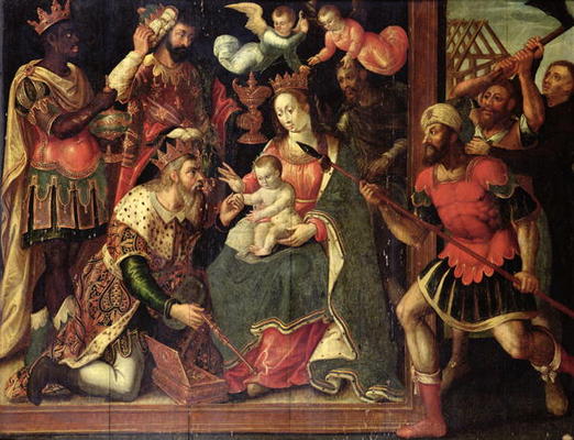 The Image of the Adoration of the Magi Destroyed by Iconoclasts (oil on panel) a Flemish School, (17th century)