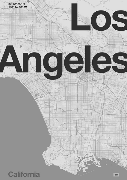 Los Angeles Minimal Map a Florent Bodart