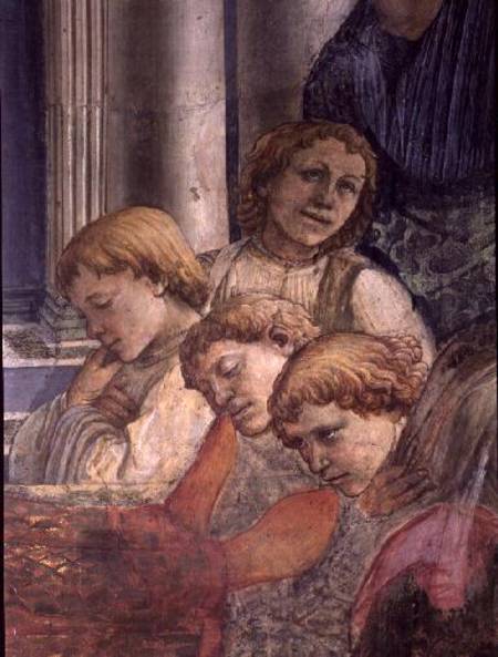 The Celebration of the Relics of St. Stephen (detail of choristers) a Fra Filippo Lippi