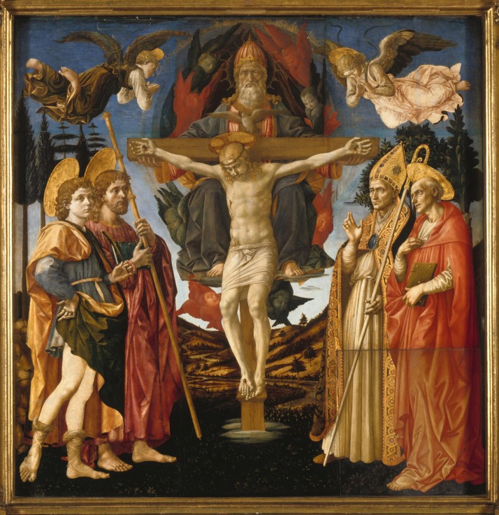The Holy Trinity (Panel of the Pistoia Santa Trinità Altarpiece) a Francesco di Stefano Pesellino