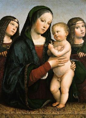 Madonna con bambino e 2 angeli