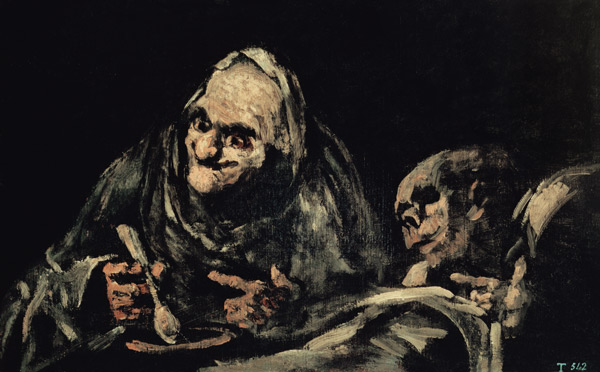 Two Old Men Eating, one of the 'Black Paintings' a Francisco Jose de Goya