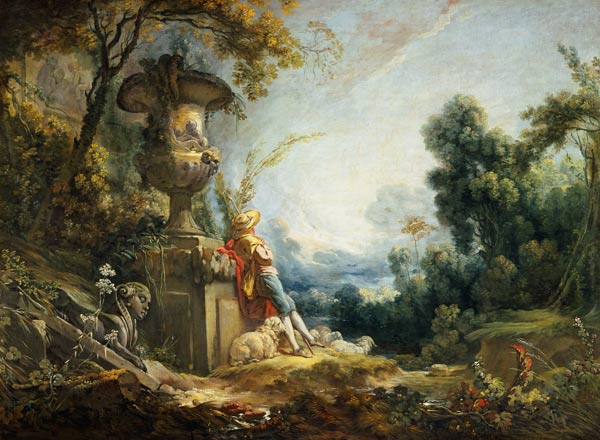 Pastoral Scene, or Young Shepherd in a Landscape a François Boucher