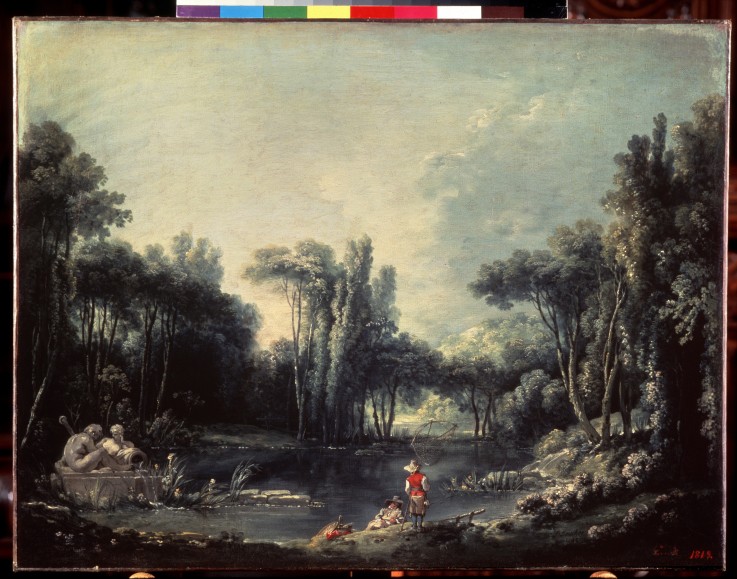 Landscape with a pond a François Boucher