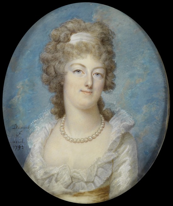 Portrait of Queen Marie Antoinette with a Pearl Necklace a Francois Dumont