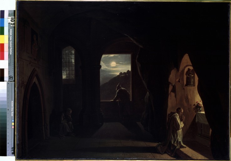 Monks in a Cave a François Marius Granet