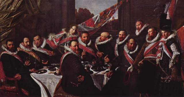 Banquet of the officers of the pieces Jorisdoelen a Frans Hals