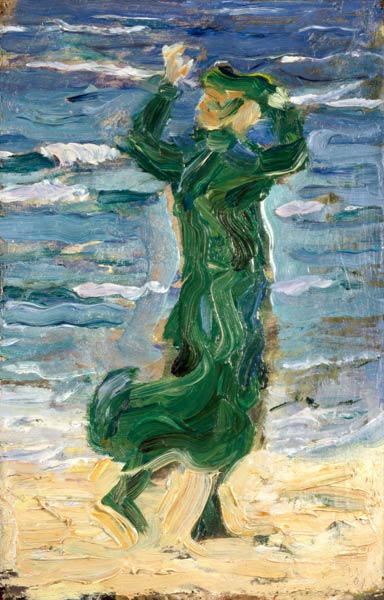 Woman in the wind by the sea a Franz Marc
