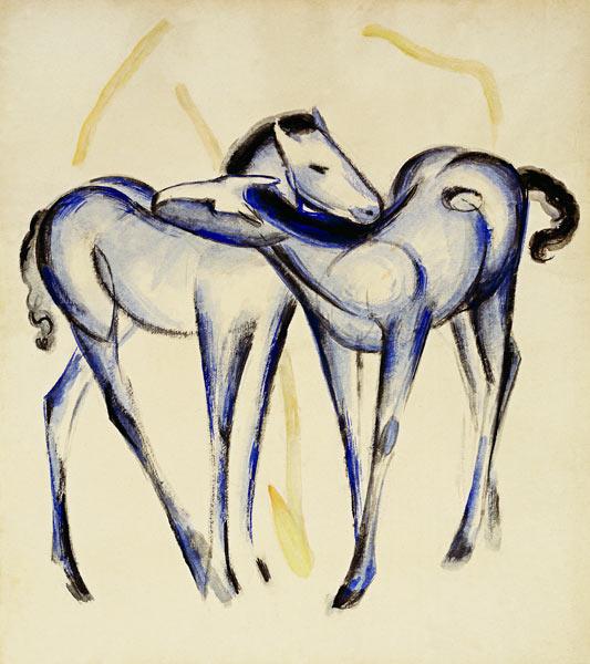 Due cavalli blu